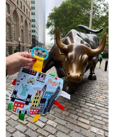 The Learning Lovey City Baby Crinkle & Teething Tag Square Tummy Time Stroller Toy 8x8 inch (New York City) - Buy Online on GoSupps.com