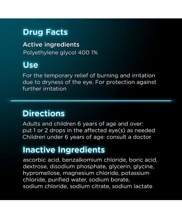 Visine Dry Eye Relief Lubricant Eye Drops | Moisturize & Soothe Irritated Eyes | Polyethylene Glycol Formula | 0.5 fl. oz - Pack of 1 - Buy Online on GoSupps.com