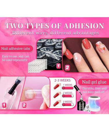 Gel Extension Nail Kit - 960 PCS Full Cover Gel Nail Tips with Glue, Professional Acrylic Nails Tips Set - Coffin/Stiletto/Square/Almond Shapes, UV Light Included - Buy Online on GoSupps.com