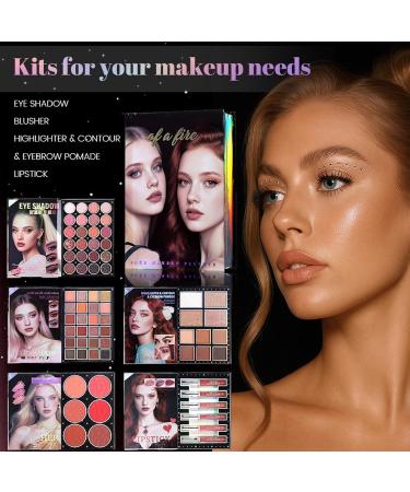  Niesel Face Palette | Eyeshadow Palette 48 Colours Book Style Face Glitter Blush Contour For Daily Use Travel Holiday Wedding Birthday Date Events Evening Women - Buy Online on GoSupps.com