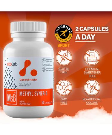 ATP LAB - Methyl Syner-B, 60 Capsules 30-Day Supply - Active Vitamin B Complex - Helps to Maintain Healthy Hair, Nails and Skin - Helps to Maintain Cognitive Functions and Support Liver Function - Buy Online on GoSupps.com