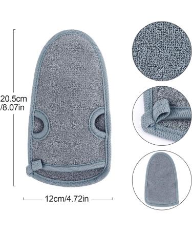 2 pcs Exfoliating Gloves for Bath Shower - Body Scrub Mitts for Exfoliating Arms, Legs, and Face - Grey - Buy Online on GoSupps.com