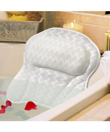 Bath Pillow Luxury Bathtub Pillow, Besititli Ergonomic Bath Pillows for Tub Neck and Back Support, Bath Tub Pillow Rest 4D Air Mesh Breathable Bath Accessories for Women & Men 16.5x16 Inch (Pack of 1)