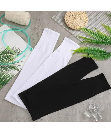 4 Pcs Adult Breathable Line Sleeves - White and Black | Comfortable Compression Arm Covers for Women, Men, and Kids - Buy Online on GoSupps.com