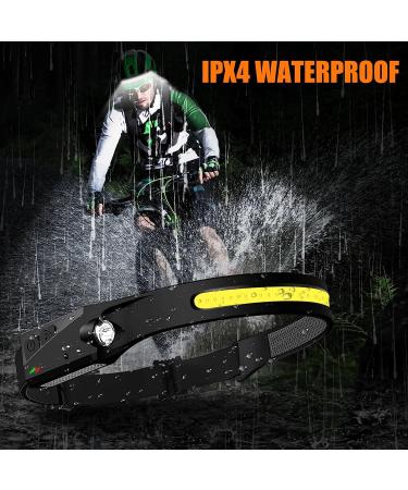 2 Pack Rechargeable Headlamp with 230 Wide Beam LED & Motion Sensor - 1000 Lumen Bright Headlight for Adults & Kids - Ideal for Hardhat, Camping, Running, Hiking - Buy Online on GoSupps.com