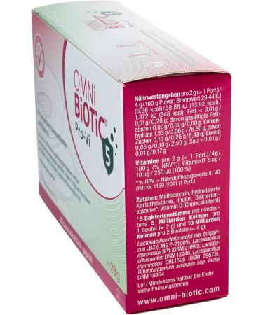 Omni Biotic Pro-VI 5 | 14 Portions | 5 Bacterial Strains | 10 Billion Germs/Daily | Powder with Vitamin D | Vegetarian for Gut Health - Buy Online on GoSupps.com