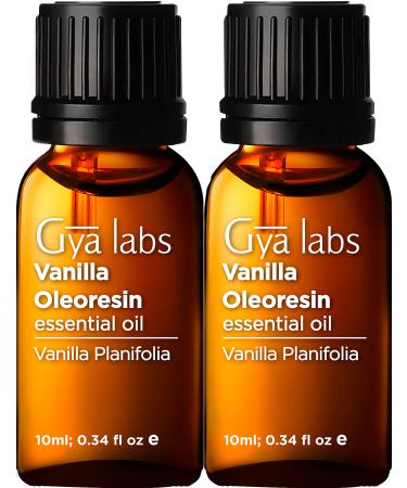 Gya Labs Vanilla Oleoresin Essential Oil (10ml) - Creamy, Sweet Scent - 2-Pack Vanilla Oleoresin (Combo Pack) 0.34 Fl Oz (Pack of 2)
