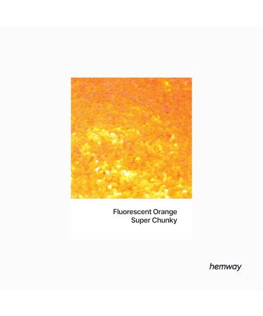Hemway Premium Ultra Sparkle Glitter - Fluorescent Orange Super Chunky (100g) | Multi-Purpose Metallic Flake for Arts Cosmetics Resin & Festivals - Buy Online on GoSupps.com