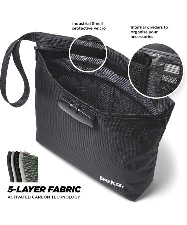 Smell Proof Bag with Combination Lock | Water Repellent Stash Bag with Grinder Card, Rolling Tray, Tubes, & Bags | Ideal for Herbs & Accessories - Black - Buy Online on GoSupps.com