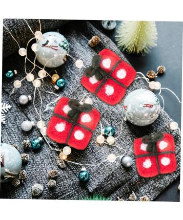 Anneome 5pcs Box Holiday Accessories Garland Decor Felt Christmas Tree Ornaments Christmas Style Adornments Red 4x4cm - Buy Online on GoSupps.com