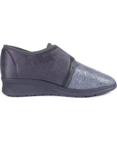 Aerosoft Ladies Velcro Low Shoe - Stretch 19 Width GH Removable Footbed Non-Slip Grey - Size 38 EU | International Shipping Available - Buy Online on GoSupps.com