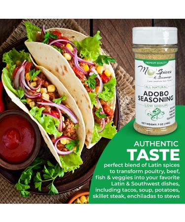 Mo' Spices Adobo Seasoning: Low Sodium, Gluten-Free, Non-GMO, Soy & MSG Free, Vegan, Paleo, Keto Friendly - Health Conscious Sea Salt Spice for Foodies & Picky Eaters - Buy Online on GoSupps.com