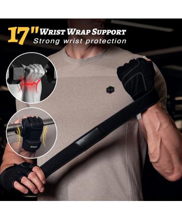 Glofit Fitness Gloves for Men & Women | Training & Sports Gloves with Wrist Support for CrossFit Bodybuilding Cycling & Gym - Soot Black - Buy Online on GoSupps.com