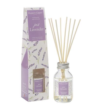 Just Lavender Fragrance Oil Reed Diffuser 100ml - Long Lasting Home Indoor Fragrance - with 8 Rattan Reeds