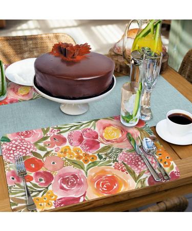 CounterArt Full Bloom Reversible Placemat 4 Pack - Easy Care, Made in USA, BPA Free - Buy Online on GoSupps.com