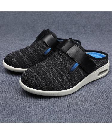 NVBHOF Men's Diabetic Edema Boots Slippers - Black Grey, Size 12 | Orthopedic Footwear for Swollen Feet & Plantar Fasciitis - Buy Online on GoSupps.com