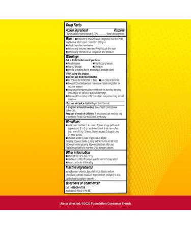 Dristan 12-Hour Nasal Spray Decongestant Fast-Acting Sinus and Nasal Congestion Relief from Colds Hay Fever and Allergies Oxymetazoline HCI .5 Fl Oz (Pack of 3) - Buy Online on GoSupps.com
