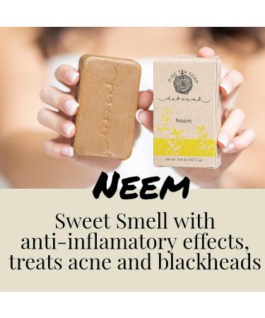 Debreah Neem Pine Tar Bar Soap - Handmade Vegan Hot Process Soap with Sweet Smell - Ideal for Men and Women - Neem Infused - 3.8 oz - Buy Online on GoSupps.com