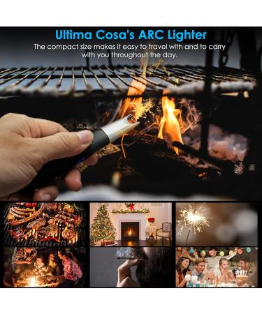 Ultima Cosa Electronic Candle Lighter Arc Windproof Flameless USB Rechargeable Lighter with Safe Button for Home Kitchen Candles Fireplace Kitchen Survival Camping BBQ Stove - Buy Online on GoSupps.com