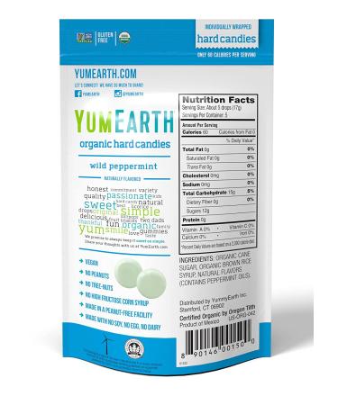 Yummy Earth Organic Candy Drops - Wild Peppermint - 3.3 oz - Case of 6 | All-Natural Treats - Buy Online on GoSupps.com