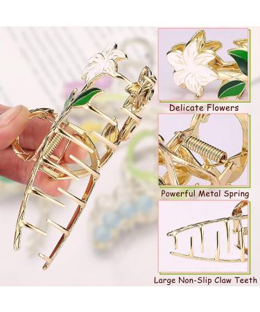 Noverlife 6PCS Metal Flower Hair Claw Clips - Non-Slip Floral Barrettes with Various Designs - Strong Hold for Thick & Thin Hair - Buy Online on GoSupps.com