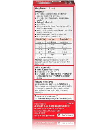Tylenol Children's Oral Suspension Grape 4 FL. OZ. - Fast-Acting Fever and Pain Relief - Buy Online on GoSupps.com