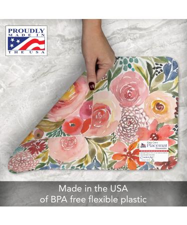 CounterArt Full Bloom Reversible Placemat 4 Pack - Easy Care, Made in USA, BPA Free - Buy Online on GoSupps.com