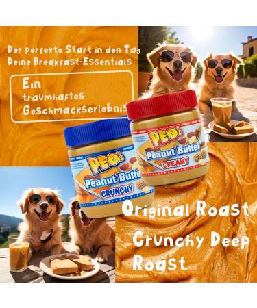 Peo's Beurre de cacahu te Crunchy & cr meux - Lot de 6 paquets de 340 g de beurre de cacahu te naturel - Torr fi  - Buy Online on GoSupps.com