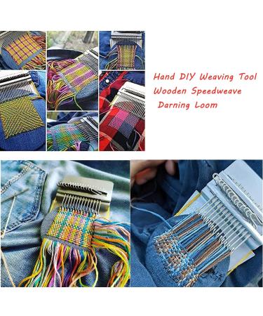 Speedweave Darning Loom - 28 Hooks Wooden Frame for DIY Weaving Repair | Household Mending Tool for Jeans, Socks, Clothes | Beginner Friendly - Buy Online on GoSupps.com