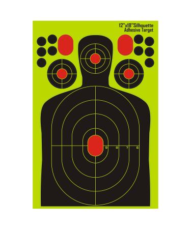 Shooting Targets 12 x 18 inch Splatter Reactive Targets 10 & 20 & 30 & 40 & 60 Pack Silhouette Splatter Target for Rifle,Airsoft,Pistol,BB,Pellet Gun 10pcs