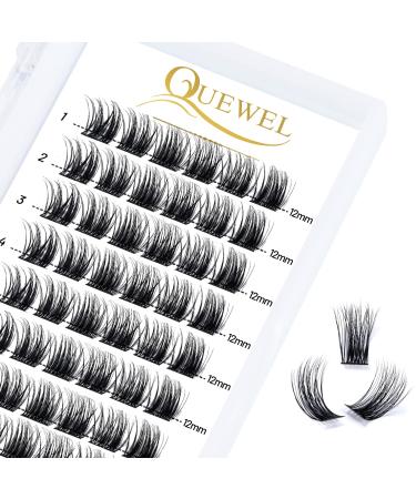 Eyelash single quewel individual eyelashes lashes d curl 12mm eyelash segments wide foundation individual eyelashes for eyes make-up diy eyelash extensions (of course 02-d-12mm) 1 piece (1 Pack) natural 02-d-12mm