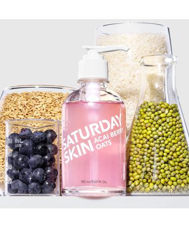 Saturday Skin Hydrating Gentle Facial Gel Cleanser | Antioxidant Makeup Remover for Sensitive Skin | Korean CICA Acai Berry & Oats  - Buy Online on GoSupps.com
