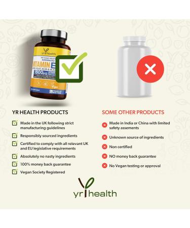 Vegan Vitamin B12 Tablets 1500mcg Methylcobalamin High Strength with Added Folic Acid & Black Pepper - 180 Tablets (6 Month Supply) - Reduction of Tiredness & Fatigue - Made in The UK by YrHealth - Buy Online on GoSupps.com