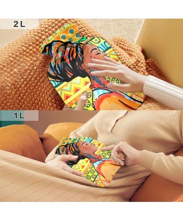 Hot Water Bottle with Cover African Woman Design BPA Free 2L Large Pain Relief Bag for Comfort | International Shipping - Buy Online on GoSupps.com