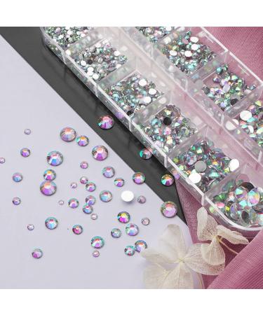 Canvalite 1820Pcs Rhinestones Nail Gems Set - 12 Styles Glass Crystals for Nail Art | Multi-Shape Flatback Rhinestones with Picker & Tweezers - Buy Online on GoSupps.com