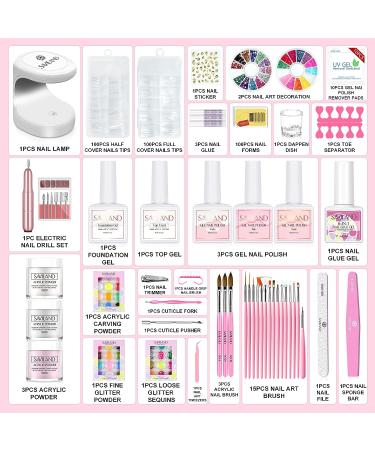 Saviland Acrylic Nail Kit with Nail DrillAll in 1 Nails Kit Acrylic Set Professional Acrylic with Everything U V Light nails tips Nail Art Brush Glitter Nail Powder Nail Stuff for Home DIY Salon Use (Without Acrylic Liquid) B- Acrylic Nail Kit with Nail D - Buy Online on GoSupps.com
