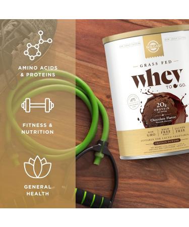 Buy SOLGAR Grass Fed Whey to Go Chocolate 2.3 lb - Non-GMO Gluten Free rBGH Free Protein Powder - 36 Servings - International Shipping Available - Buy Online on GoSupps.com