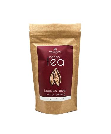 Cacao Tea - 110g | Loose-leaf cacao husk for brewing | Tea alternative | Gentle Energy | No Caffeine | Low Calorie| No Sugar| Allergen FREE | Compostable Packaging| Ethically Sourced