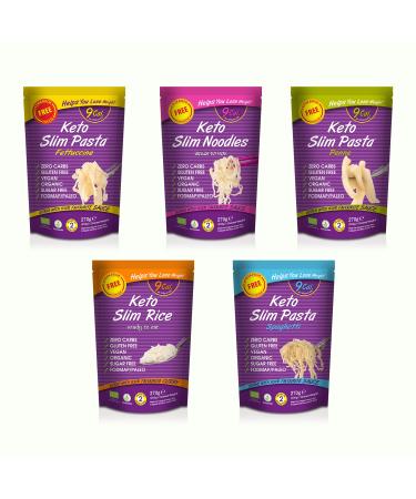 Eat Water Slim Noodles Fettuccine Penne Spaghetti & Rice Shirataki | 270g (2 of Each) - Buy Online on GoSupps.com