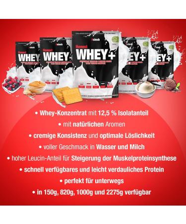 Buy Honest Whey Protein (Butter-Keeks) 820g - Instant Soluble EAA & BCAA Protein Powder for Optimal Muscle Building - High-Quality Pasture Milk Isolate - Buy Online on GoSupps.com