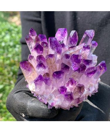 New Find Purpl Phantom Quartz Crystal Cluster Mineral Specimen Healing 400g Reiki Stone Crystal Cluster