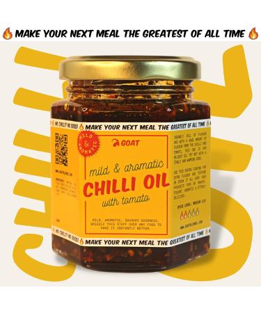 Mild & Aromatic Chilli Oil - 160g Jar. Flavourful Chinese chilli oil with a mild kick. Handcrafted vegan & vegetarian chili oil with tomato. - Buy Online on GoSupps.com