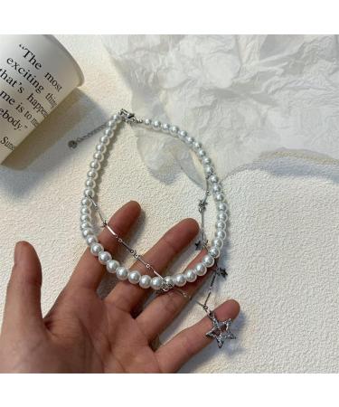 Shop Southjieling Luxurious Double-Layer Zircon-Star Trailer Necklace | Elegant Pearl Accents | Unique International Shipping - Buy Online on GoSupps.com