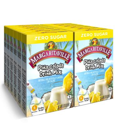 Margaritaville Singles To Go Water Drink Mix - Pina Colada Flavored, Non-Alcoholic Powder Sticks (12 Boxes with 6 Packets Each - 72 Total Servings), 0.65 Ounce (Pack of 12)
