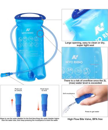 Hydration Backpack with 2L Water Bladder for Cycling & Hiking - Black - Buy Online on GoSupps.com