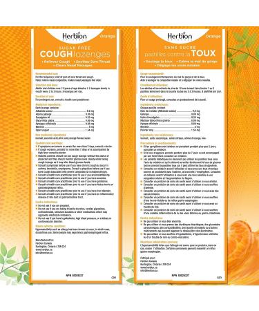Herbion Naturals Sugar-Free Cough Lozenges with Natural Orange Flavour Relieves Cough Clears Nasal Congestion Soothes Sore Throat For Adults and Children 12 years and above (Pack of 6) 108 Count - Buy Online on GoSupps.com