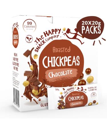 The Happy Snack Company The Happy Snack Company Pack of 20 tasty chocolate chickpea snacks 99 calories nut-free vegan gluten-free 20g serving