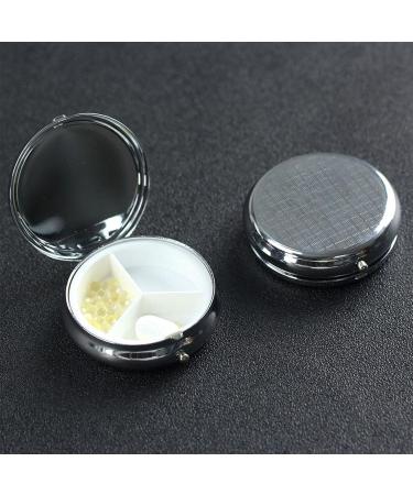 Albany Covered Bridge Round Pill Box - 3 Compartment Portable Travel Organizer for Vitamins & Medicine - Buy Online on GoSupps.com