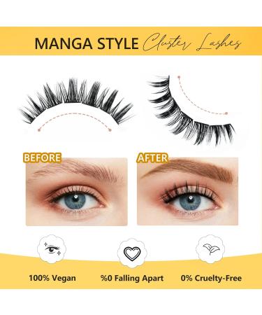 Shop Lankiz Manga Cluster Eyelashes - 40PC Individual DIY Eyelash Extensions | Natural Fake Lashes - Buy Online on GoSupps.com