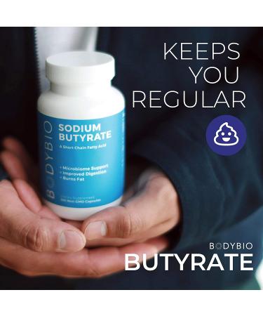 BodyBio Sodium Butyrate 60 Non-GMO Capsules for Digestive Health - Buy Online on GoSupps.com